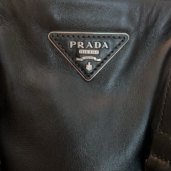 Prada Black All Calf Leather Buckle Two Way Tote - Picture 2 of 14